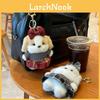 Cute Animal Pendant Featuring Bowknot And Short Plush Fabric For Backpack Charms