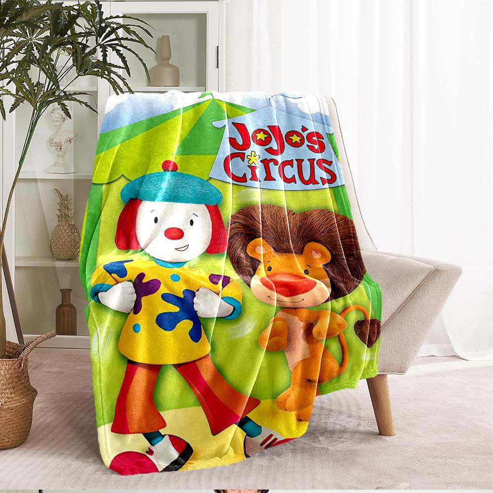 JoJo's Circus Theme Printed Blanket - Perfect for Couch, Bed, Travel & Outdoor Use | Machine Washable, Cozy & Durable.
