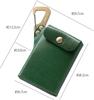 Cliff Men's Card Case with Carabiner, Made In Japan, Leather and Brass (Navy)