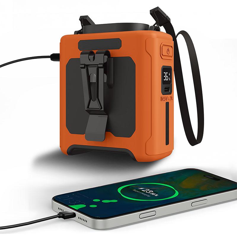 Portable Waist Fan, 6000mAh Portable Fan Rechargeable with 3 Speeds Faster Cooling 16000RPM & Flashlight Hands-Free Cooling Neck Fan