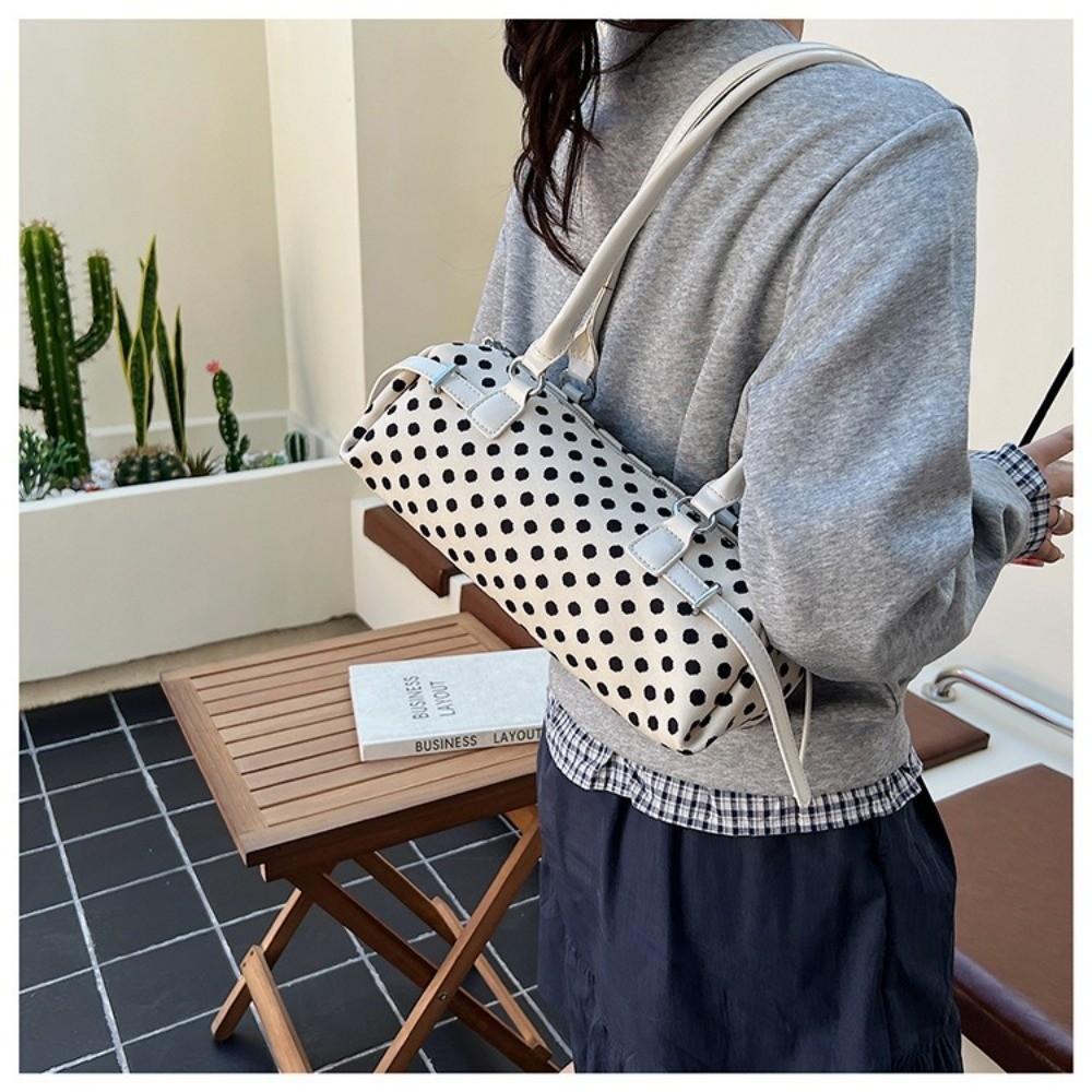 High-end Large Capacity Polka Dot Handbag Zipper Design Polka Dot Armpit Bag Women's Bag Women