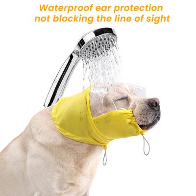 Şeffaf Vizörlü Köpek Duş Bonesi Su Geçirmez Evcil Hayvan Kulak Koruyucu Banyo Şapkası Yavru Kedi Yavru Köpek Küçük Orta Boy Köpekler Kediler için Ayarlanabilir Baş Örtüsü