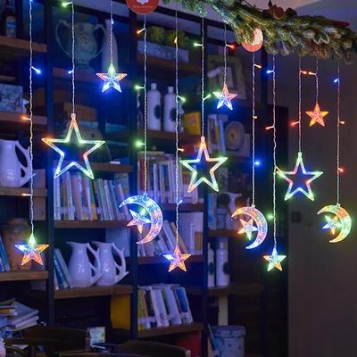 Taśma LED Świąteczne Lampki Wiszące Romantyczny Wystrój Domu Kolorowy Start Księżycowe Światło Dekoracja Wisząca 3,5M Lampa Wisząca Dekor