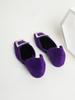 2025 spring and summer new RV square head single shoe bag head hollow 5 cm height increase purple women's single color matching design