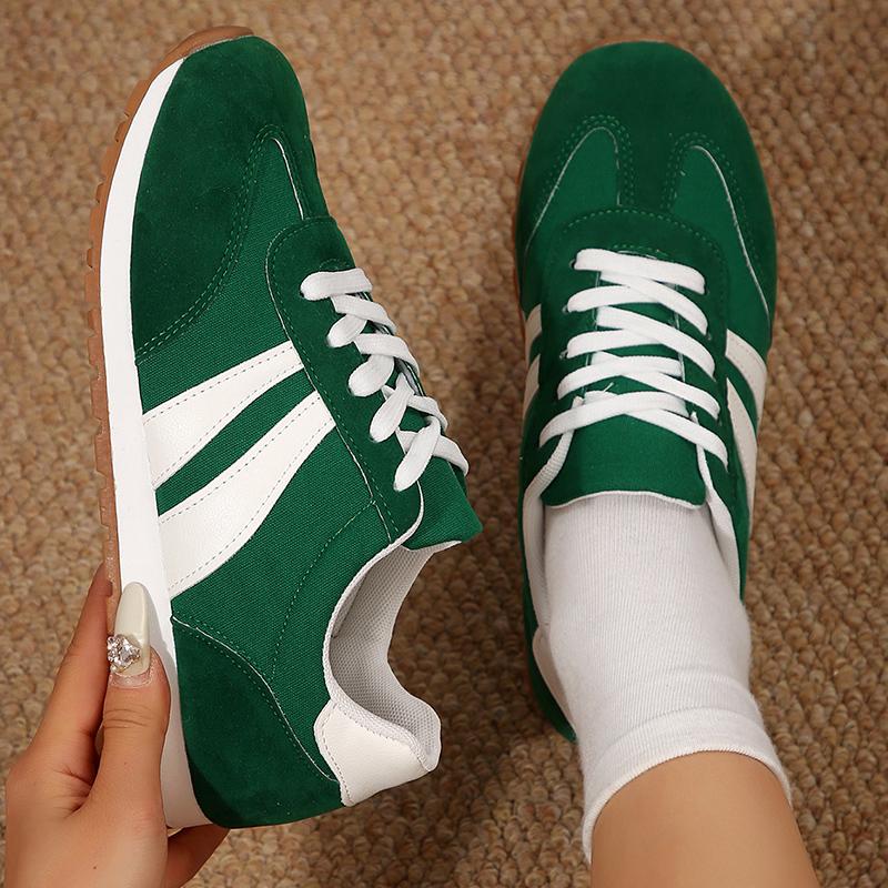 Fashion 2025 Autumn Women' Fashion Striped Green Sneakers Lightweight Non Slip Casual Sports Shoes Woman Plus Size Comfort Walking Shoes