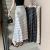 Taglie comode satin vita alta vintage pois estivo casual lungo per donna gonne gonna da donna