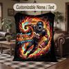 Soccer Theme Throw Blanket Custom Name Text Personalized Blanket Soft Cozy Blanket for Home Sofa Bed