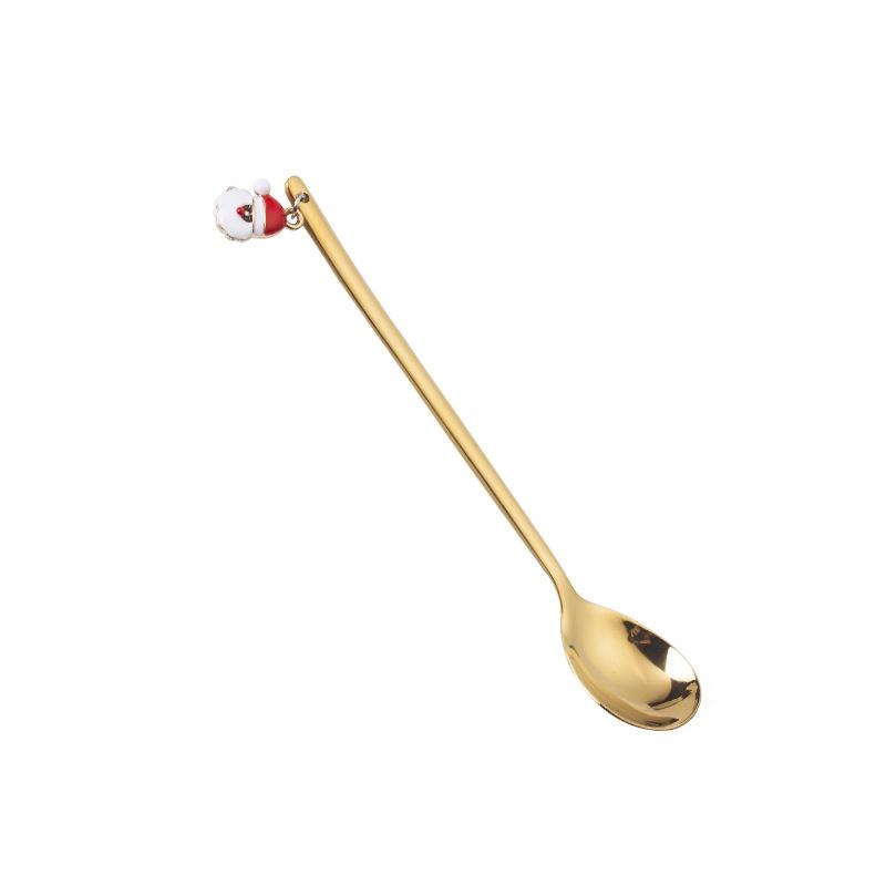 6pcs/set Stainless Steel Christmas Spoons Xmas Party Tableware Ornaments