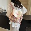 College Style Schoolbag Female Junior High School Student Cute Sweet Bow Backpack Japanese Versatile Student Plaid Backpack