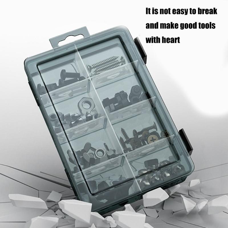 Plastic Tool Parts Box Storage Screw Box Tool Classification Electronic Drill Bit Accessories Thickened Grid Box