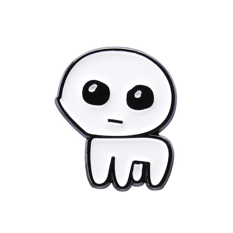 

Ghost Whimsical White Badge Brooch With Cool Cartoon Design Ideal For Halloween And Outfits Casual