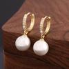Elegant Imitation Pearl Pendant Drop Gold Color Earring Luxury Accessory Gift for Korean Fashion Jewelry Party Woman Girls