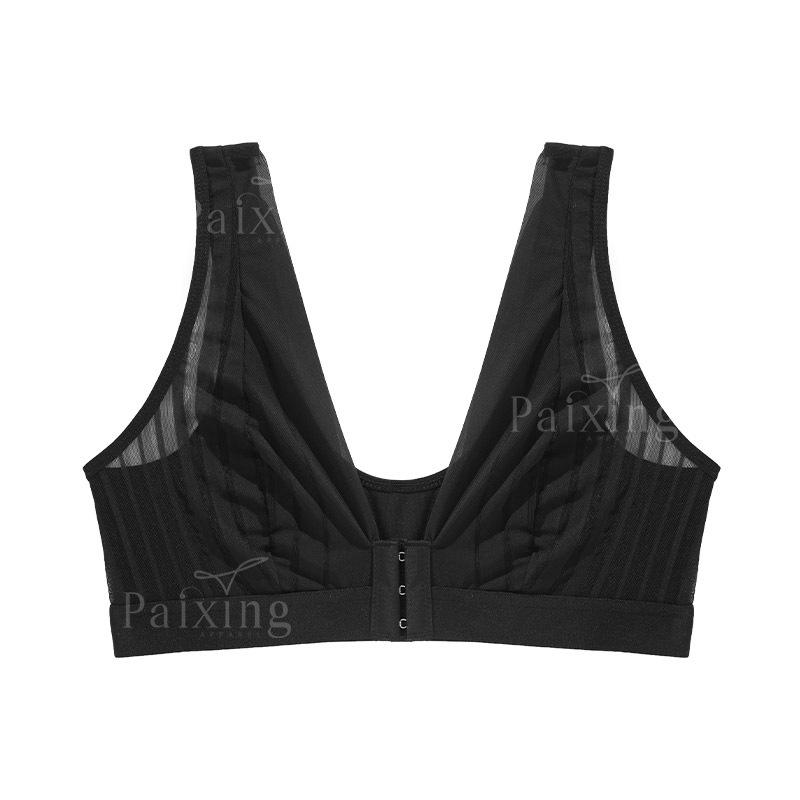 Front-Closure Push-Up Lace Bra for Small Busts - European & American Style, Wire-Free, Nude Feel, Plus Size Available