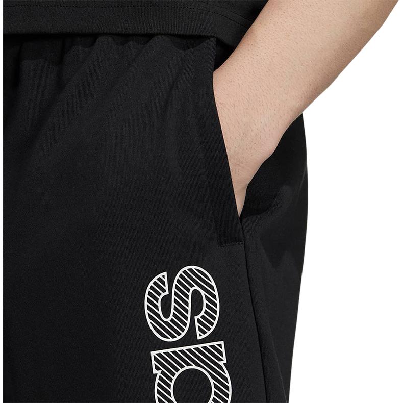 adidas Ležérne šortky s čipkovaným šnurovaním a potlačou písmen pre mužov Čierne HD4675
