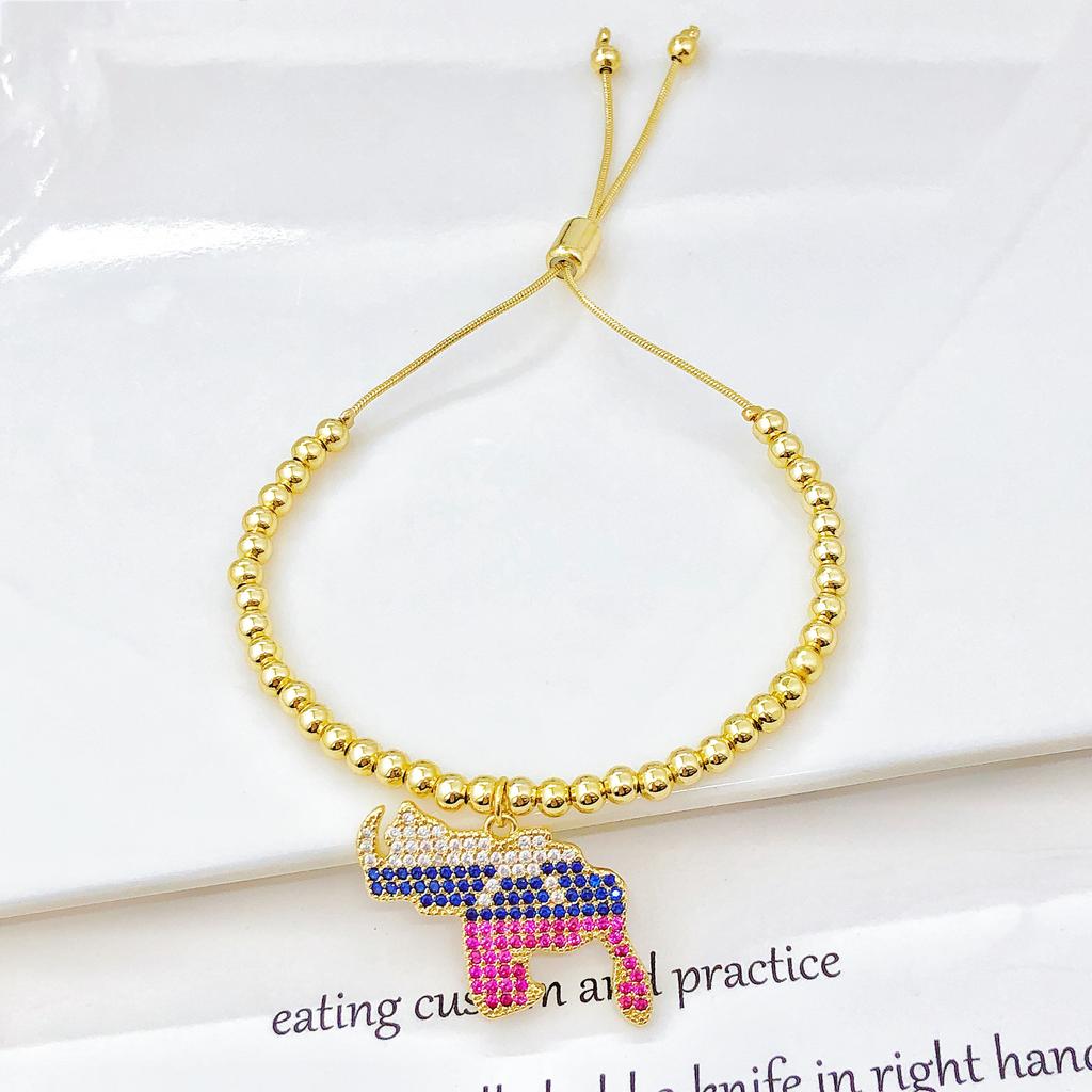 New Arrival Venezuela Flag Map Cross Copper Bead Bracelet Classic for Men's Women's Daily Party Zircon Jewelry National Day Gift