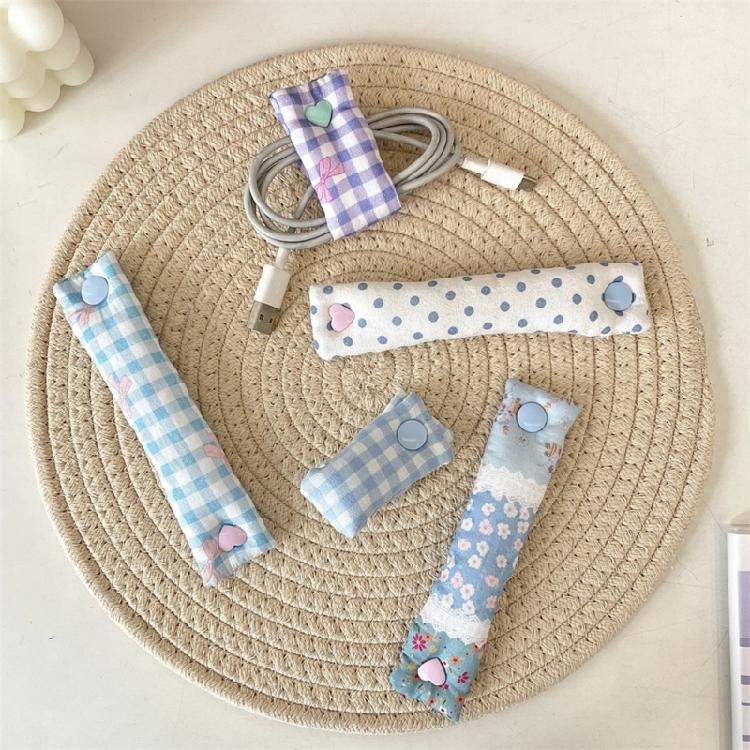 1PC Efficient Cloth Cable Straps Earphone Organizers For Chargers Headphones Data Wires Floral Cord Management System