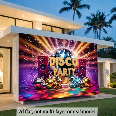 Disco Party Hintergrund, 70er Jahre Retro Discokugel Banner für Geburtstage & Mottopartys