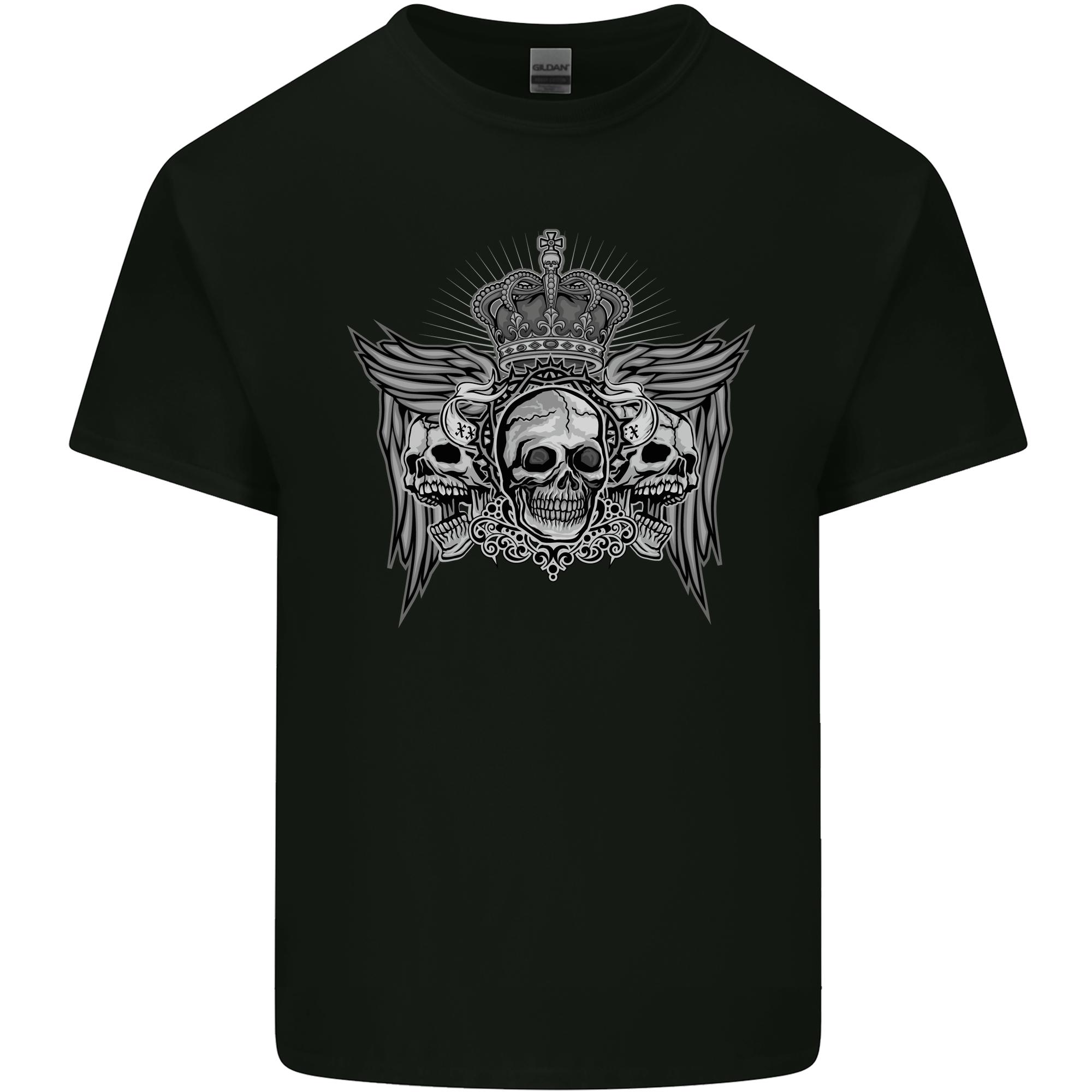 3 Skull Crown Unisexs Light Cotton TShirt S