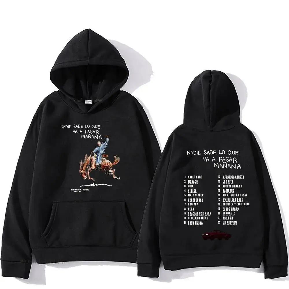 

Bad Bunny RIP Hoodies Men Women Clothing Sudaderas Album Nadie Sabe Lo Que Va Pasar Manana Sweatshirts Long Sleeve Autumn S
