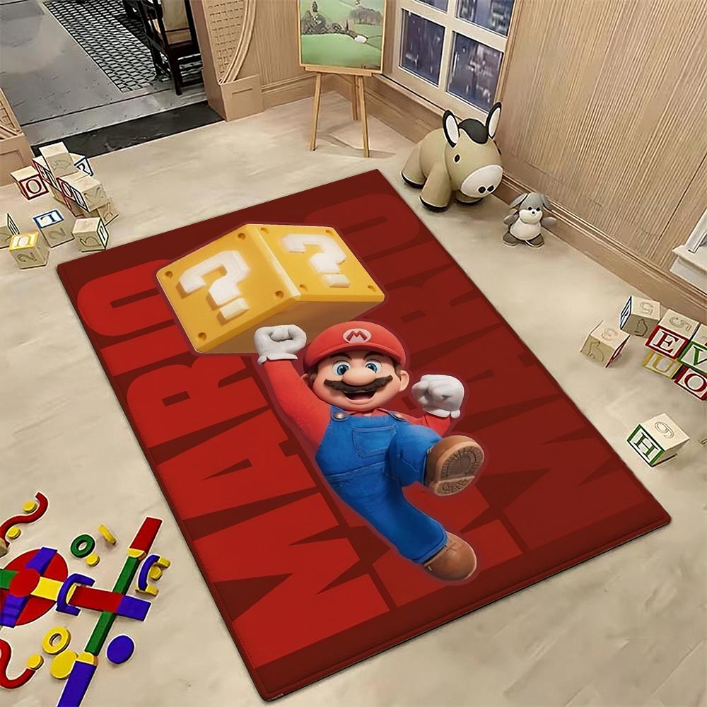 Mario Kart World Tour Theme Rug Allseason Carpet For Living Room Bedroom Office Home Decor Great Holiday Gift