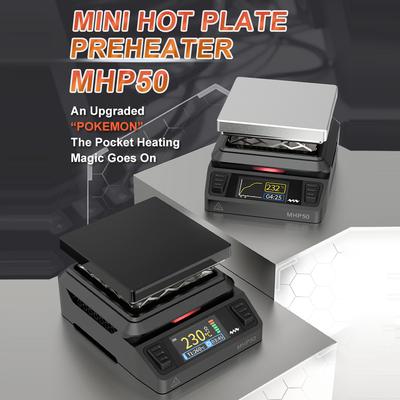 Constant Temperature Heating Platform 50*50mm Enlarged Heating Area Built In Cooling Fan 160*80 LCD Display Segmented