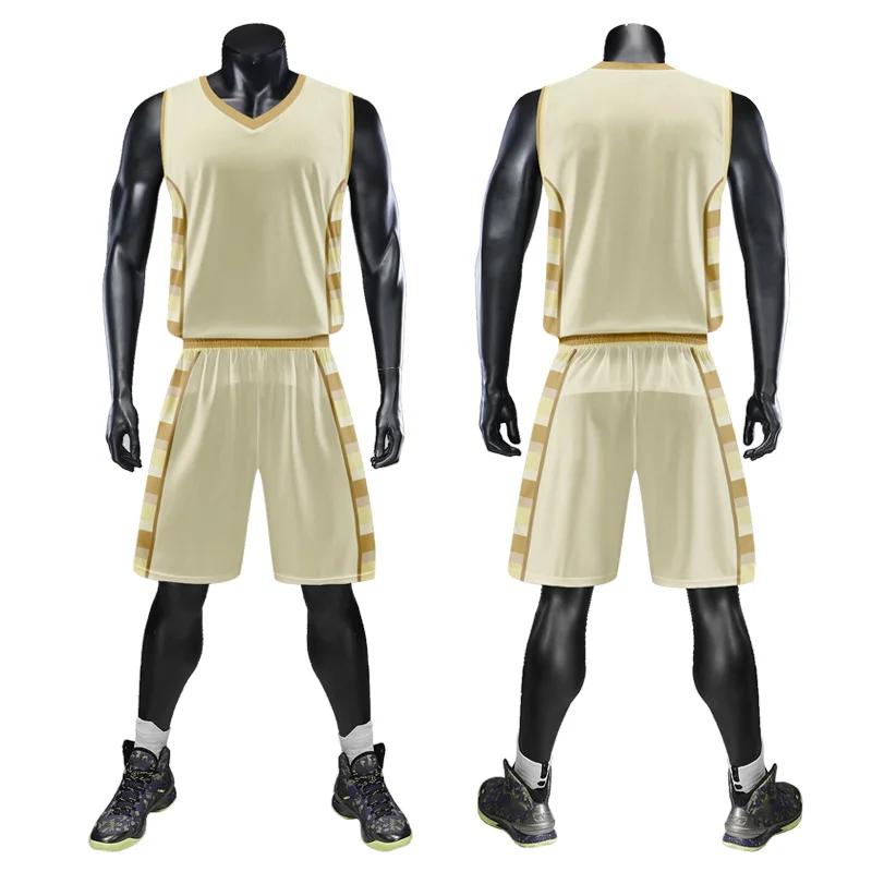 Custom Personalized Digital Print Mens Basketball Shirt Polyester Mesh Summer Breathable Basketball Jersey Set With Name WMS14