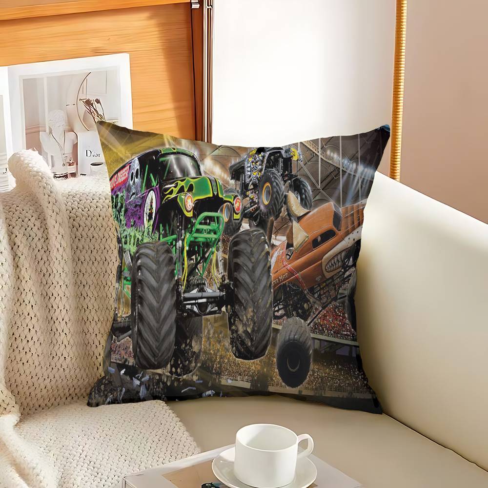 Cartoon Monster Jam Decorative Room Aesthetics Pillow Case Home Decor Bedroom Sofa Bed Couch Pillow Cover 45x45