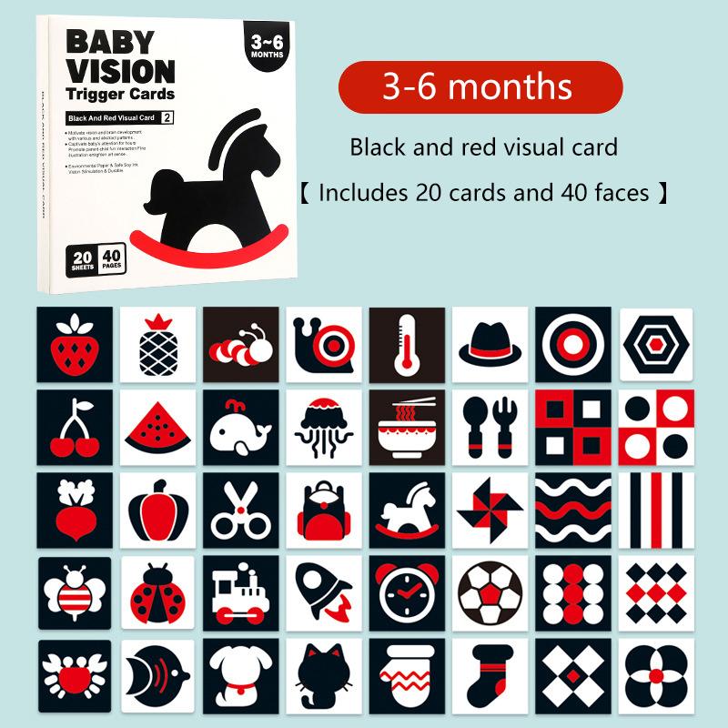 1 Set Early Education Toy For Nerborns Black White Flash Cards High Contrast Visual Stimulation Colour Cards Baby Montessori Toy