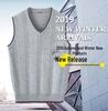 Men's Woodpecker Cashmere V-Neck Wool Vest - Solid Color, Sleeveless, Knit Sweater for Spring & Autumn