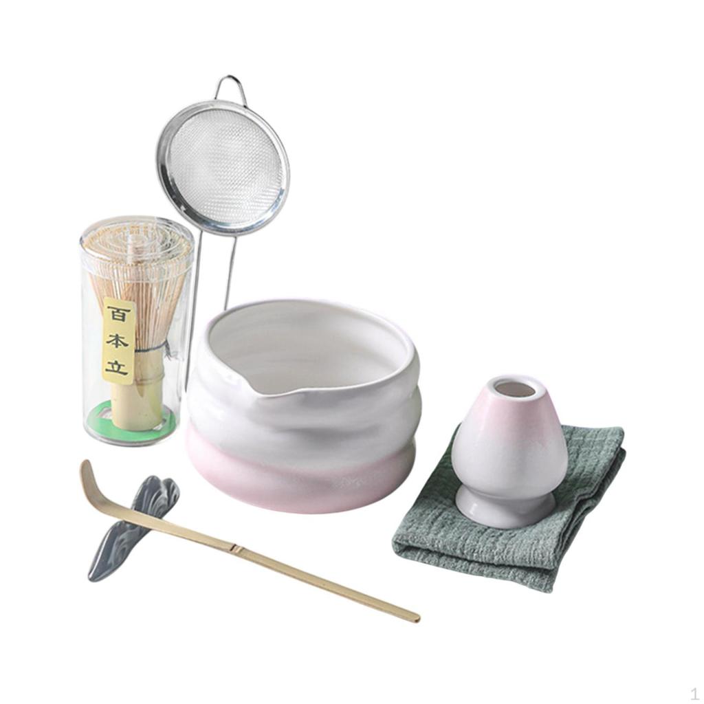 7-teiliges japanisches Matcha-Set mit Teelöffeln und Schale für den Haushalt