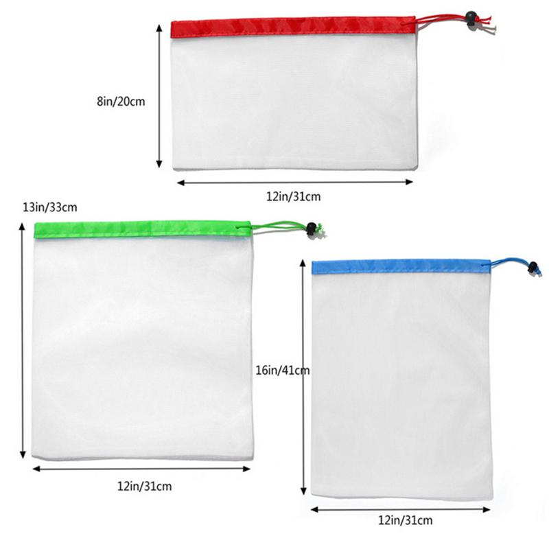15pcs Reusable Mesh Produce Bags Washable Eco Friendly Bags for Grocery Shopping Storage Toys Fruit Vegetable Storage Bag
