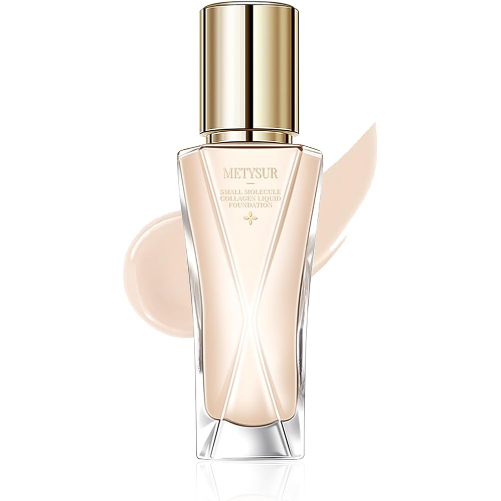 ME TYSUR Liquid Foundation 01 Light Beige Pore Cover Hydrating Hyaluronic Acid Collagen Makeup