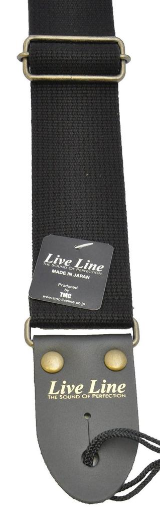 LIVE LINE Live Line AC Material Regular Type Guitar Strap LS1800CBK (Black)