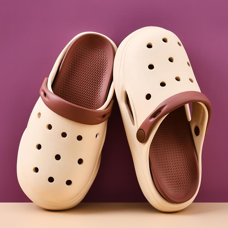 

Летние мужские цветные дырявые туфли на толстой подошве с увеличением роста, нескользящие, износостойкие, модные, повседневные, для улицы, пляжа 39-40