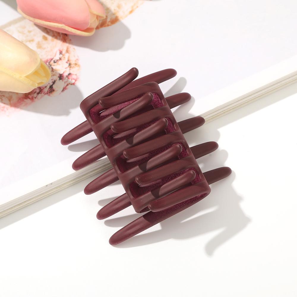 Pinza per Capelli Nera Media a Forma di Granchio Francese Intrecciata Colore Unico Pettine Laterali