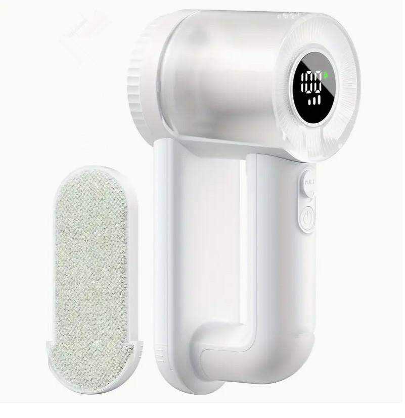 2-in-1 Rechargeable Fabric Shaver Electric Lint Remover with Digital Display Sweater Shaver Lint Shaver for Clothing Blanket белый