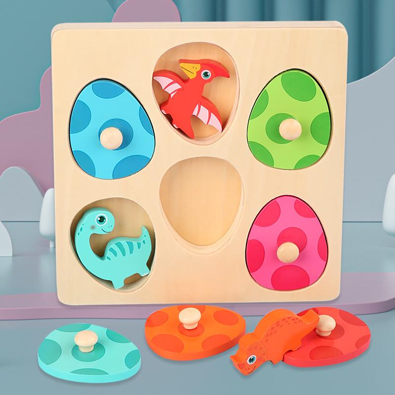 3D Dinosaur Egg Wooden Jigsaw Puzzle - Educational Baby Toys
