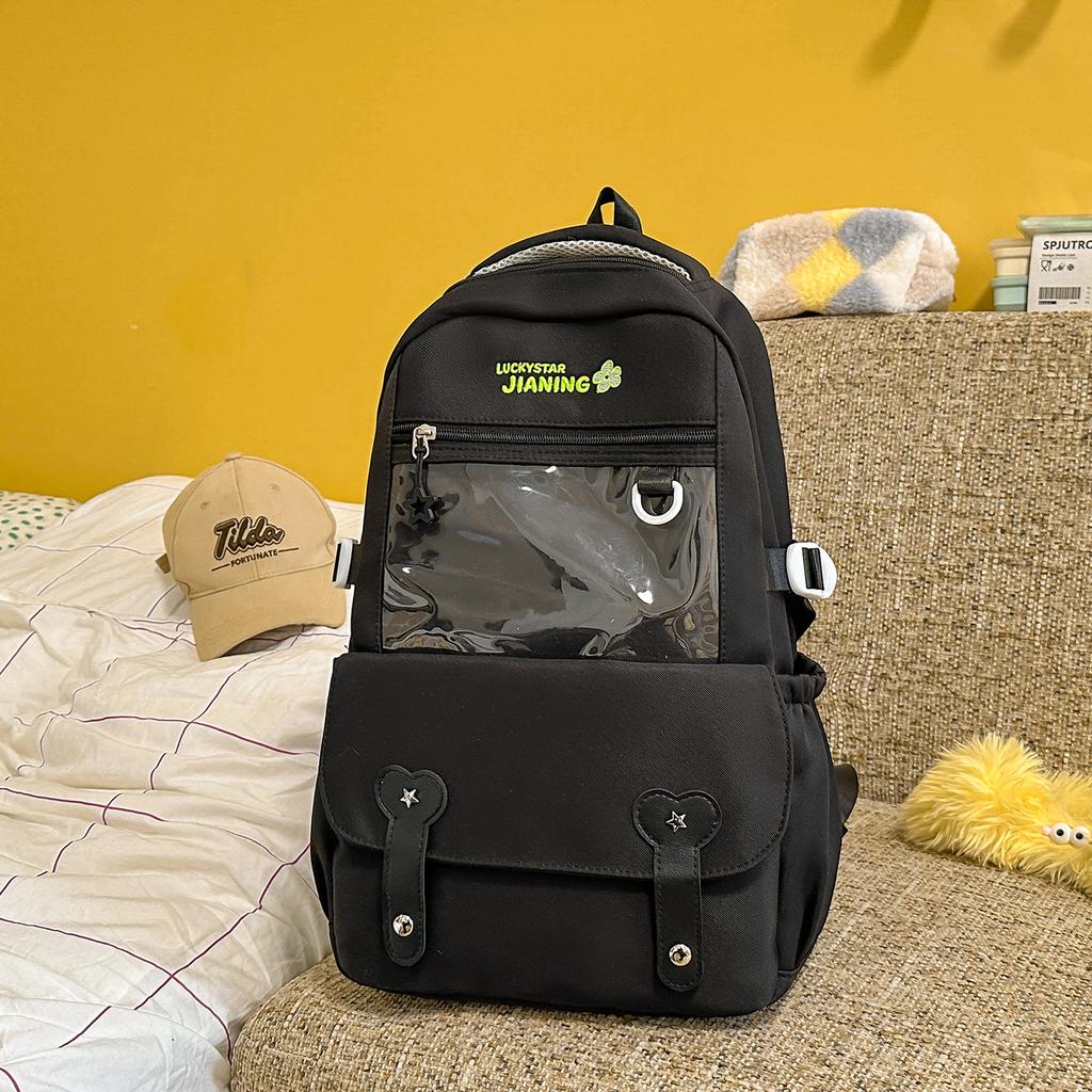 Schoolbagins Simple and Versatile Class Backpack Female, High School Student, Junior High School Student School Bag Large Capacity Lightweight Burden