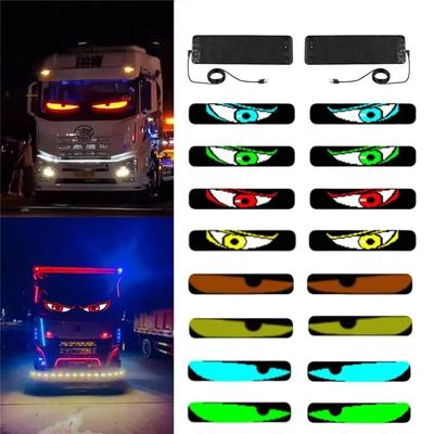 LED Flexibles Display Truck Teufelsauge, RGB Farbwechselndes Augenlicht mit App-Steuerung, Wasserdichte Kühlergrillbeleuchtung für Pickups & Autos