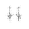 Star Series Diamond Earrings: High-End Niche Design for Women, Neutral Silver Needle 