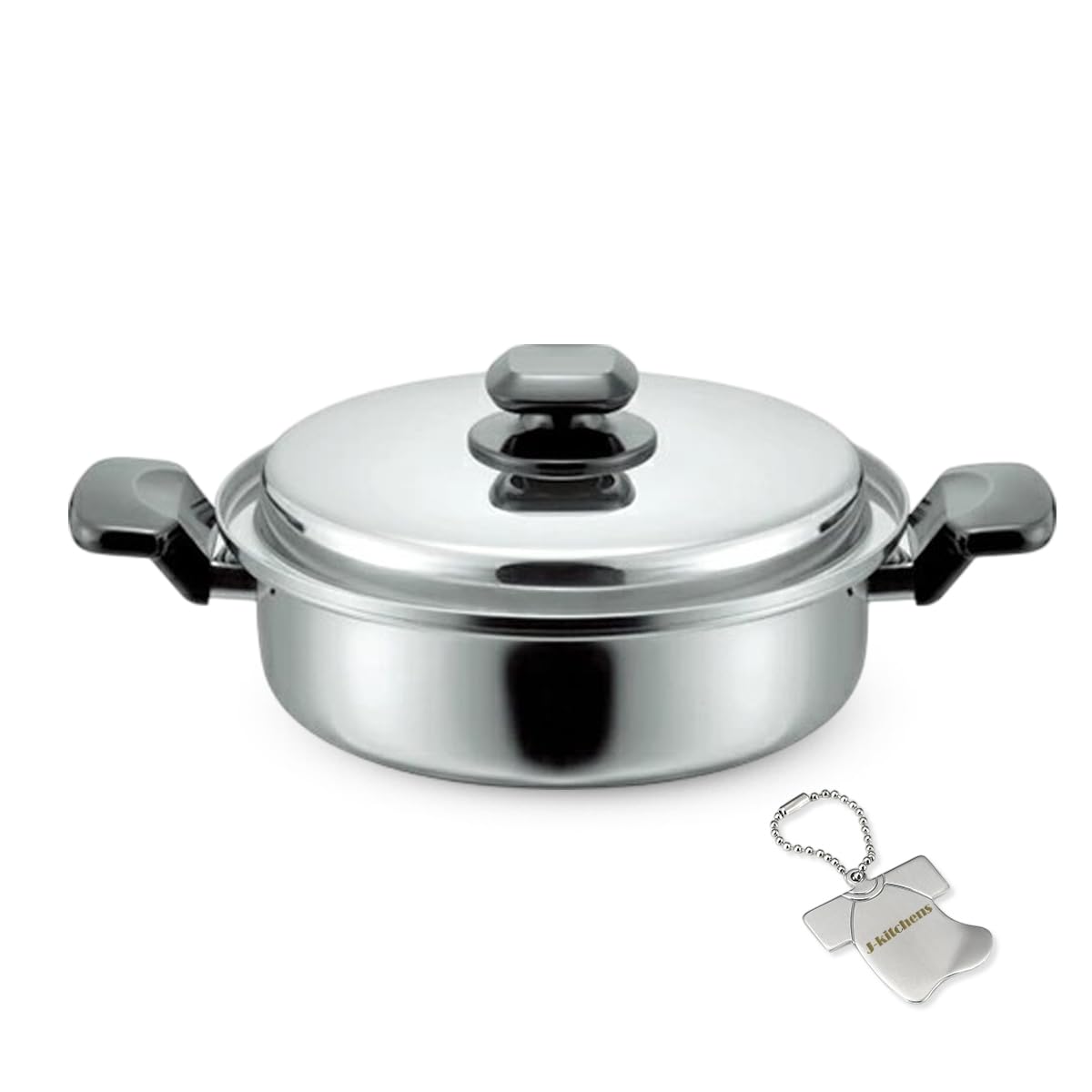 

24cm Pot with Water and Health Made in Includes Original Tag J-kitchens Double-Handled Function, Gas/IH Compatible, Japan,