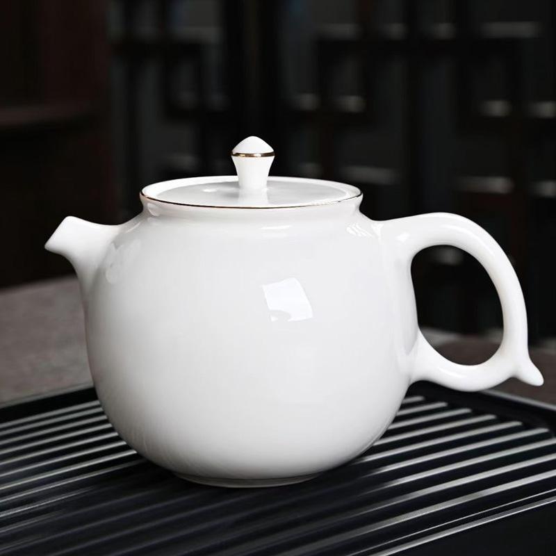 Business Portable Travel Tea Set Dehua White Porcelain Suet Jade Ceramic Teapot Teacup Tea Tray Gift Box