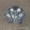 25 Streetwear BP Embroidered Denim Jacket Pants Set Mens High Street Outfit