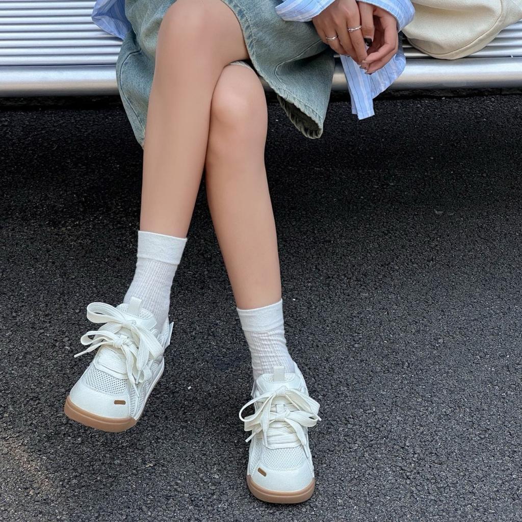 ~ Mesh Breathable Big Head Women's Summer Little White Shoes Casual Platform Shoes