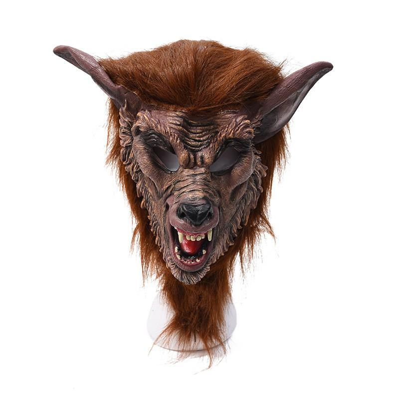 Halloween Cosplay Wolf Mask Gloves Set Latex Animal Head Costume Party