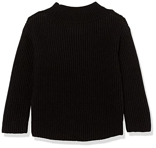 Amazon Essentials Wide-Neck Pullover Knit for Toddler Girls, Black, Size 90