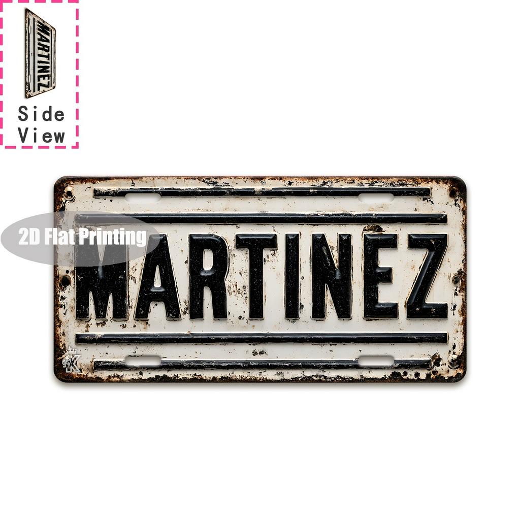 D Flat pc Custom Personalized Family Name Aluminum Sign Vintage Distressed Rustic Home Bar Wall Decor (For Decoration Only)