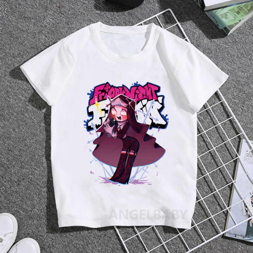 Hot Game Friday Night Funkin Cartoon Kids T shirt Girls Summer Fashion Tops Baby Boys Clothes Children Short Sleeve T-shirt