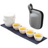 Unglazed Ceramic Travel Tea Set (1 Pot, 4 Cups)