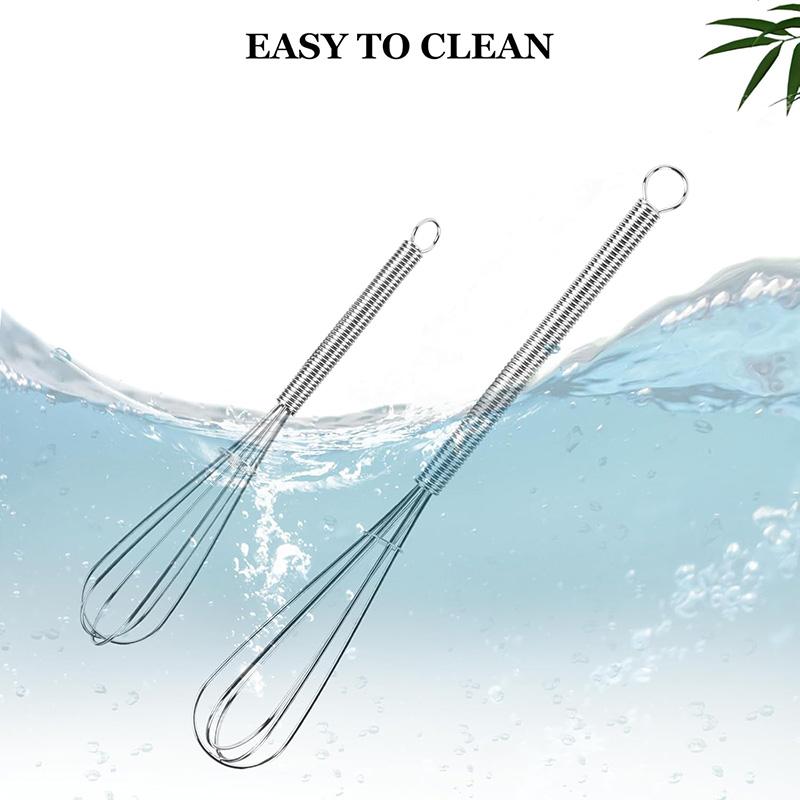2/4Pcs Stainless Steel Mini Whisk Spring Coil Wire Egg Beater Handheld Egg Whisk Beater Manual Hand Whisker Kitchen Tiny Whisk